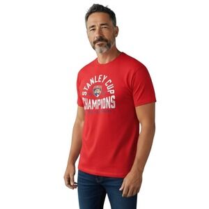 Florida Panthers Stanley Cup Champions 2024 Red Fanatics‎ T Shirt Size XL